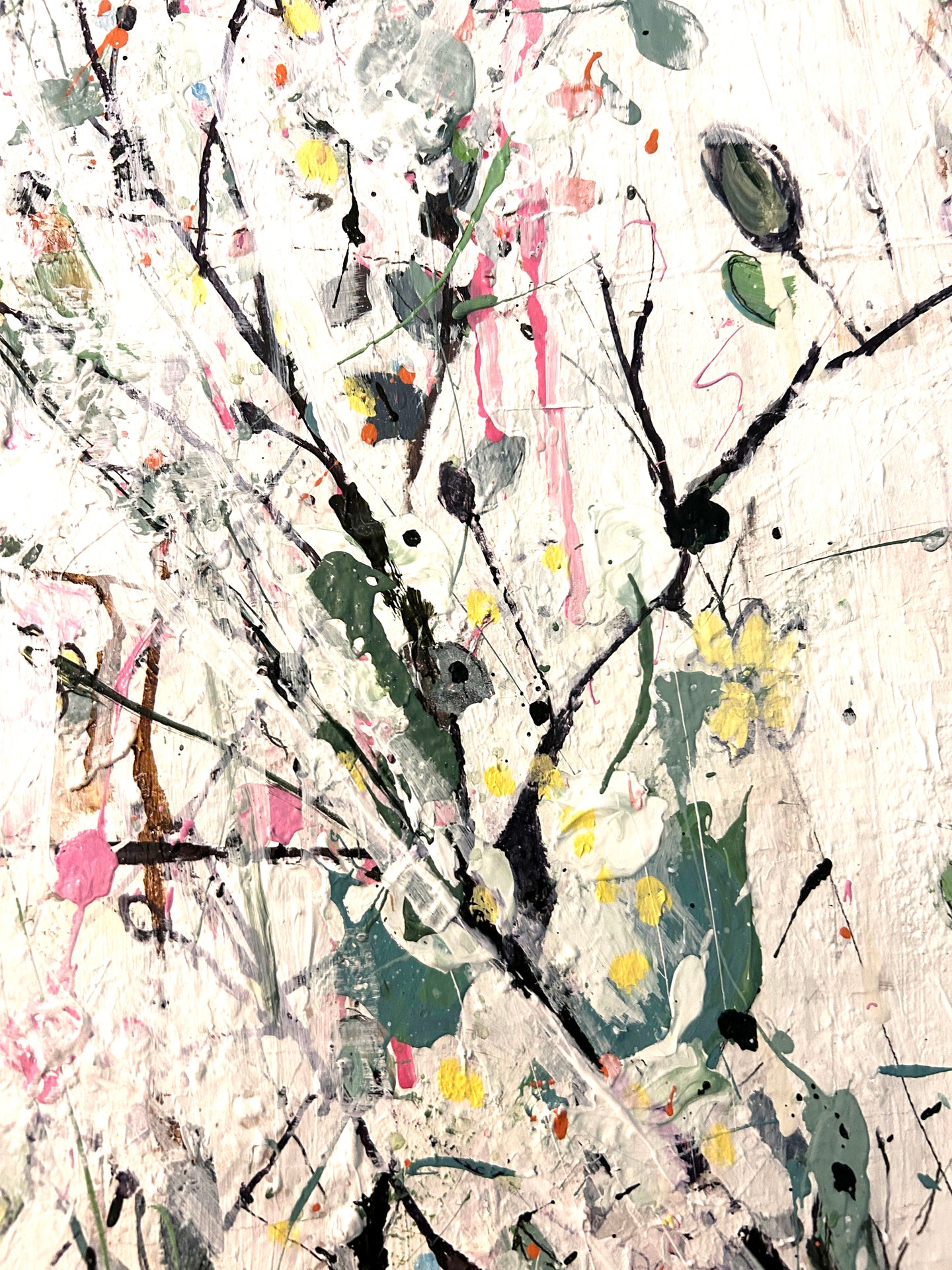 Blossom in blue and white stripped vase